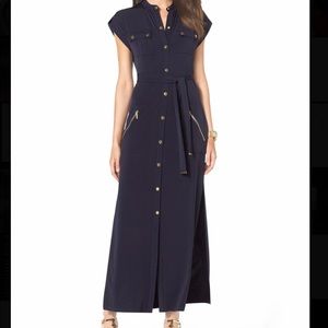 Michael Kors long navy dress with belt